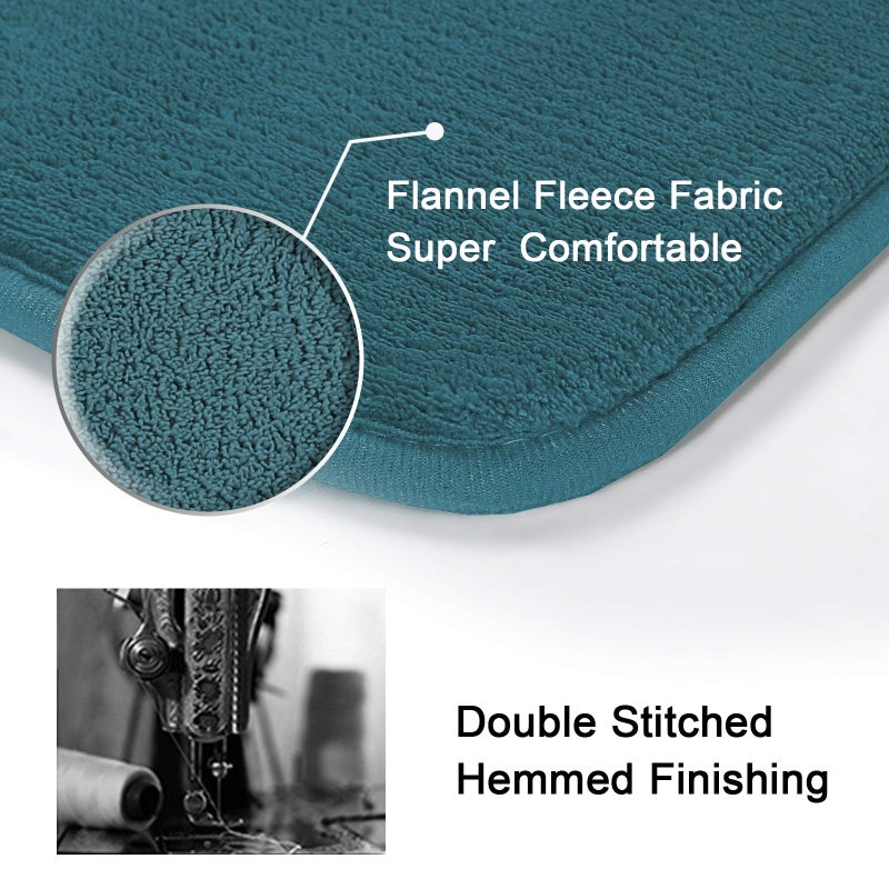 H.VERSAILTEX 2 Pack Non Slip Memory Foam Bathroom Rugs Non Slip Bath Mat Set Absorbent Super Cozy, Flannel Bathroom Rugs - Image 3